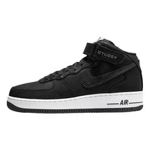 Nike men&#39;s air force 1 mid stussy shoes in Black - size 5 - £210.16 GBP