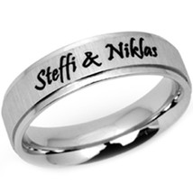 coi Jewelry platinum white Titanium Wedding Band Ring With Custom Engraving-116 - £52.59 GBP