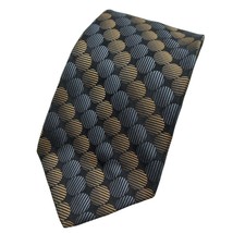 Paul Dione Navy Blue Gold Circle Tie Necktie Silk - £7.84 GBP