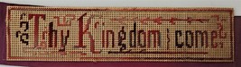 1800s Antique Paper Punch Sampler Cross Stitch Bookmark Thy Kingdom Come Bible - £38.26 GBP