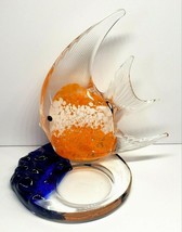 Party Lite Art Glass Angelfish Figurine Paperweight Votive Tea Light Holder - £14.48 GBP