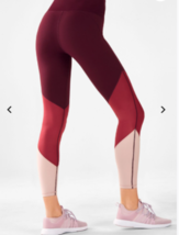 Fabletics Zone High-Waisted 7/8 Colorblock Leggings Marina Burgundy Size Small - £39.16 GBP