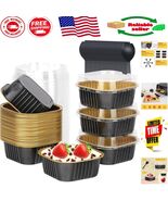 Versatile 5oz Aluminum Cupcake Baking Cups with Lids - 40 Pack for Easy ... - $525.30 MXN