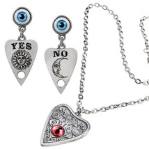 Valentine Day Gift Set Alchemy Gothic P860 Petit Ouija Necklace &amp; E396 Earrings - £51.61 GBP