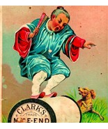 Antique Clark&#39;s Mile End Spool Cotton Victorian Trade Card Asian Man and... - $14.80