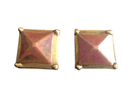 Vintage  Modernist Copper Brass Geometric Earrings Jewelry  - £27.36 GBP