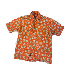 St Johns Bay Mens Shirt ISLAND STYLE Sz M Orang Hawaiian Short Sleeve Pi... - £8.81 GBP