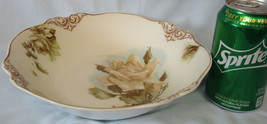 Hermann Ohme Old Ivory Yellow Roses 9 1/2&quot; Round Serving Bowl - £46.68 GBP