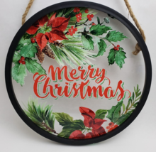 Merry Christmas Round Acrylic Print MTX66443 Multi-Color Door Wall Hanging - $39.55