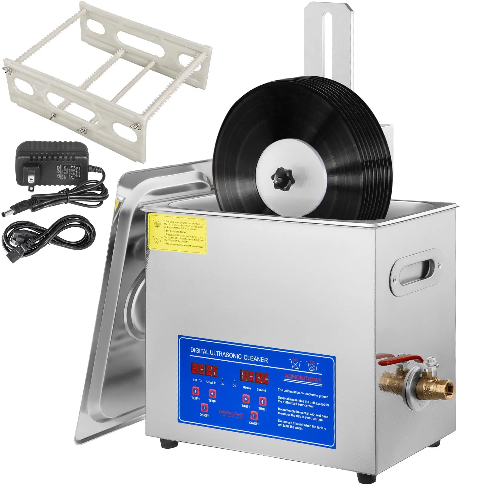 VEVOR 6L Ultrasonic Vinyl Record Cleaner Dishwasher 7-12 Inches Mini Por... - $418.64