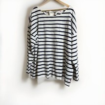 Levis Womens Blue White Striped Long Sleeve Pullover Top Tied Key Hole Size 3X - £13.75 GBP