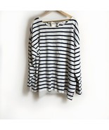 Levis Womens Blue White Striped Long Sleeve Pullover Top Tied Key Hole S... - $18.41