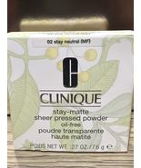 Clinique Stay-Matte Sheer Pressed Powder Oil Free-02 Stay Neutral Brand ... - $41.76 CAD