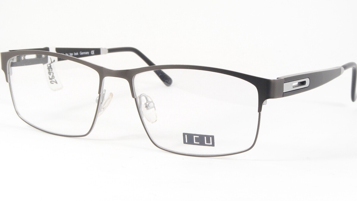 ICU Par Haut Êtes 8790 3 Gris/Argent/Noir Unique Rare Lunettes 58-17-140mm - $95.78