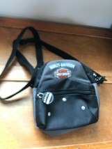 Barely Used Harley Davidson Small Black &amp; Gray Nylon Shoulder or Belt Pack w Two - £11.66 GBP