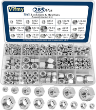 285-Piece SAE Hex Nuts &amp; Locknuts Kit: 304 Stainless Steel - £20.18 GBP