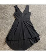 Haute Monde Black Fit &amp; Flare Textured Low Plunge Dress Small (S) Women’s - €11,86 EUR