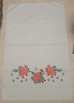 Vintage White Pillow Case With Flower Designs - £6.30 GBP
