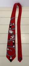 Holiday Traditions Hallmark Necktie Red with Santa Polar Bears Penguins Reindeer - £6.55 GBP