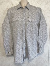 Rafter C Cowboy Collection Men&#39;s Western Long Sleeve Shirt Snap XL Paisley Gray - £17.55 GBP