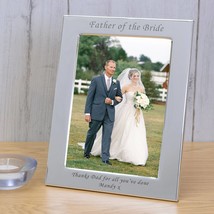 Personalised Engraved Wedding Silver Plated Photo Frame Custom Father of... - $15.95