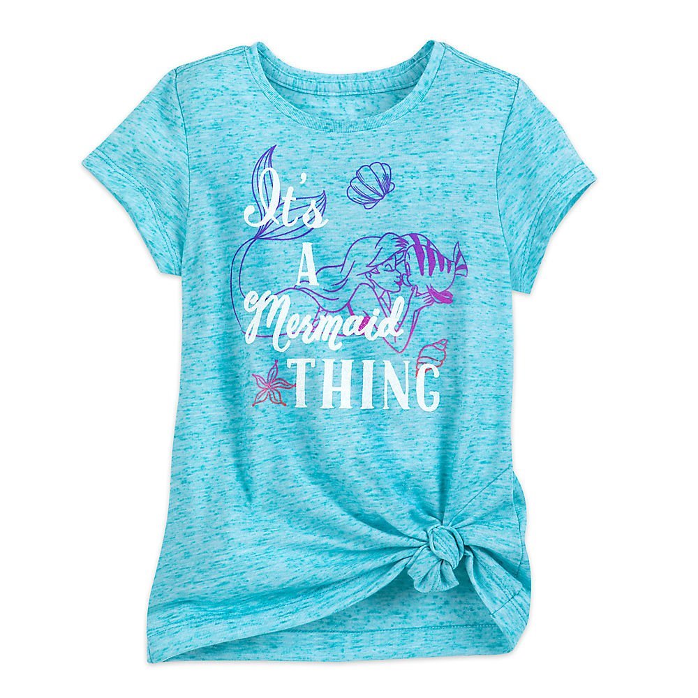 Disney Ariel and Flounder Fashion T-Shirt for Girls Size 4 Blue - $18.95