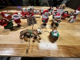 Christmas Lot Of Avon Tree Ornaments Santa Claus Reindeers Bears Cows Pe... - $26.99