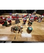 Christmas Lot Of Avon Tree Ornaments Santa Claus Reindeers Bears Cows Penguin - $26.99