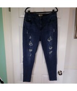 Hybrid &amp; Company Distressed Skinny Jeans Medium Wash Denim Women’s Size 18 - $240.84 MXN