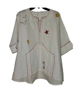 New Intropia Cross Stitch Needlepoint Embroidered Blouse $260 SIZE 38 ME... - $116.93 CAD