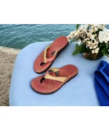 Teeva Sport Sandals Pink Vegan Leather 6160  Flat Thong Rubber Women’s S... - $584.89 MXN