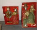 Christmas Carolers Ceramic Faces Paper Mache Clothes Figures Family Vintage - £261.38 GBP