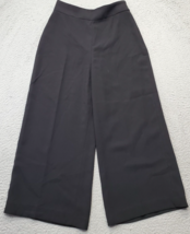 Zara Pants Womens Medium Black Casual Flat Front Loose Soft Wide Leg Side Zipper - $20.29