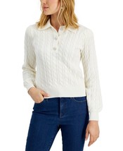 MSRP $70 Charter Club Cable Knit Embellished Button Sweater White Size 2XL - £11.11 GBP