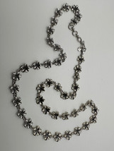 Vintage Silver Lucky Brand Flower Long 32” Necklace - £24.11 GBP