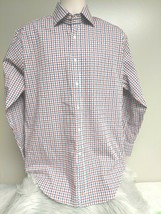 Thomas Dean Button Up Shirt Men&#39;s Large Multi Plaid Long Sleeve Pima Cotton - £14.94 GBP