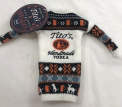Tito’s Handmade VODKA Holiday Mini Sweater Bottle Topper Cover Christmas... - $12.59