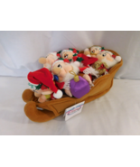 Disney Store Snow White Seven Dwarfs Christmas Sleigh Bean Plush Set New... - $1,774.81 MXN