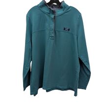 LL Bean Turquoise Teal 100% Cotton Rugby Henley Shirt Pullover Button Fr... - $79.99