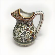 Hand Painted Portuguese Ceramic Pitcher Coimbra Pottery Decor - $24.74