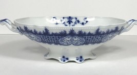 Antique flow blue casserole dish W. H. Grindley Marlborough  blue white ... - $94.65