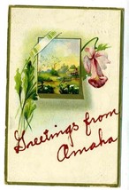 Greetings from Amaha Nebraska Postcard OMAHA  1913 error - £9.34 GBP