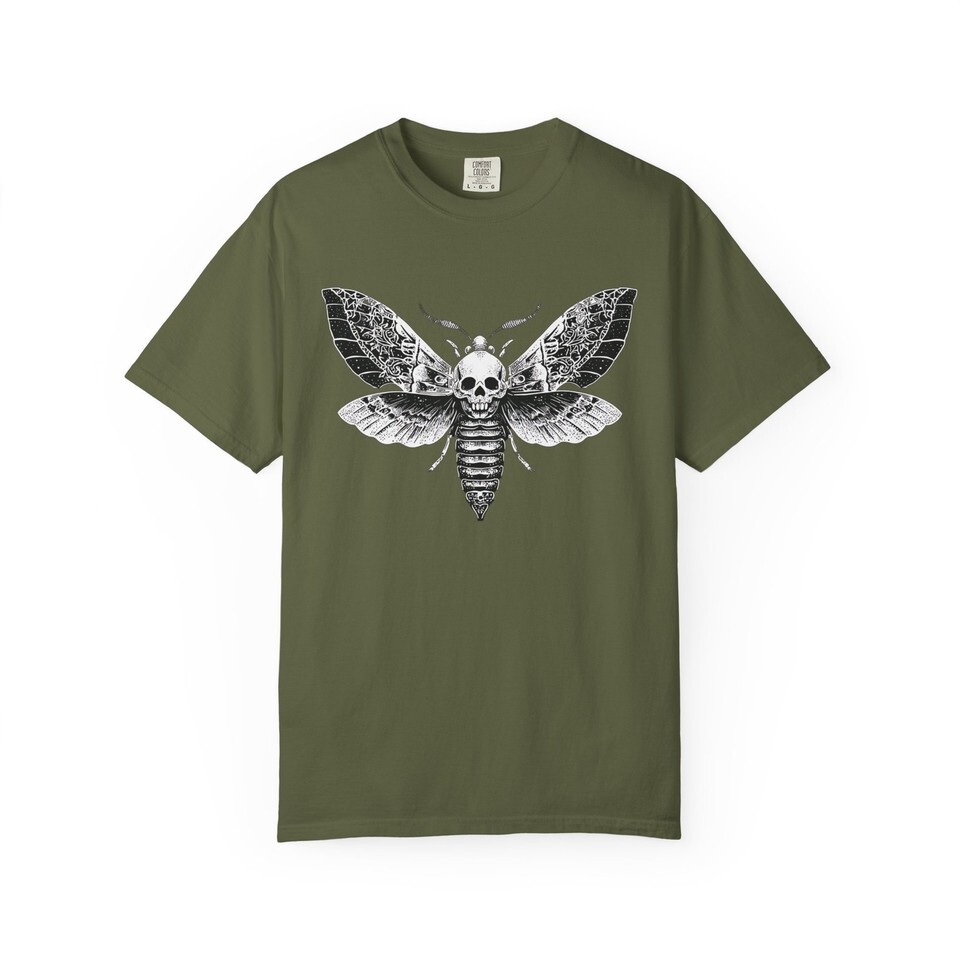 Goth Skull Mothman Shirt, Gothic Apparel, Cryptid Shirt, Folk Horror Shirt Item image 9