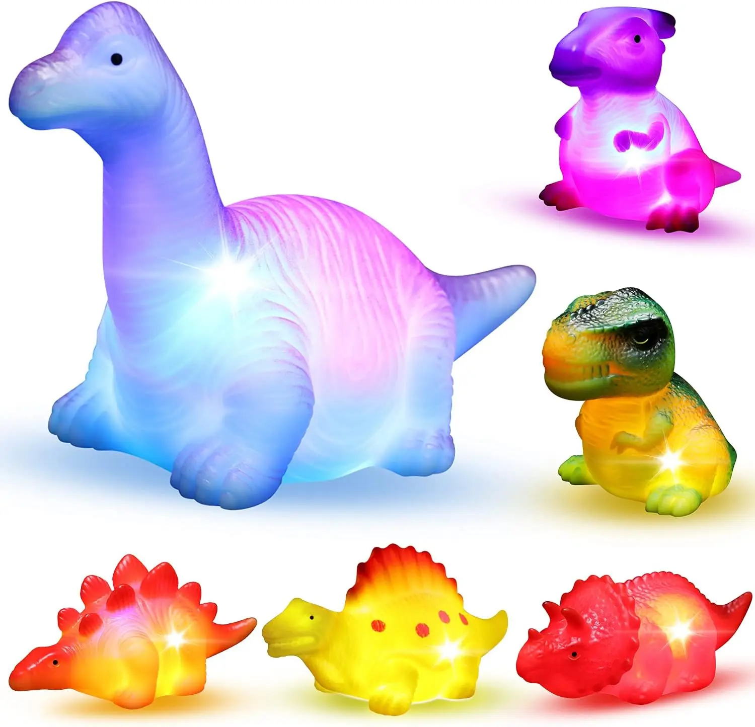 Light-Up Floating Dinosaur Bath Toys Set, for Baby Toddler Nephew in Birthday - £14.95 GBP