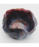 Wolf Pottery Bowl Blue &amp; Brown Glaze Signed Wolf inside - $298.77 MXN