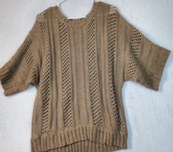 Mossimo Sweater Womens Size Medium Brown Knit Dolman Sleeve Round Neck P... - £11.35 GBP
