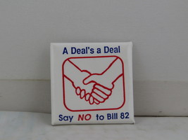 Vintage Protest Pin - Vote No to Bill 82 (British Columbia) - Paper Pin - £11.94 GBP
