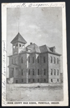 1908 Crook County High School Prineville OR Oregon Postcard Duplex Cancel - £11.00 GBP