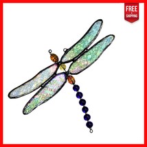 Beautiful Handmade Dragonfly Suncatcher - Iridescent Glass Window Décor ... - $655.29 MXN