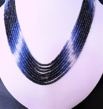 Natural Blue Sapphire Faceted Beads Necklace, Shaded Sapphire Beads - £138.23 GBP+